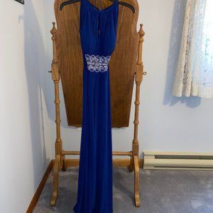 Sleeveless Long gown with beaded waist